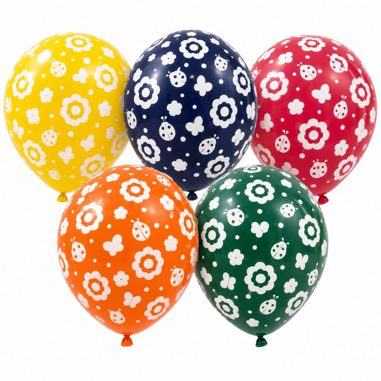 Flowers, Butterflies &amp; Ladybirds - Assorted Latex Balloons