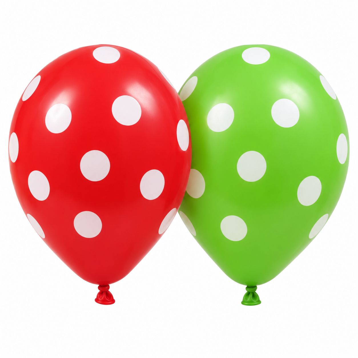 Red &amp; Green Polka Dot - Mixed Latex Balloons