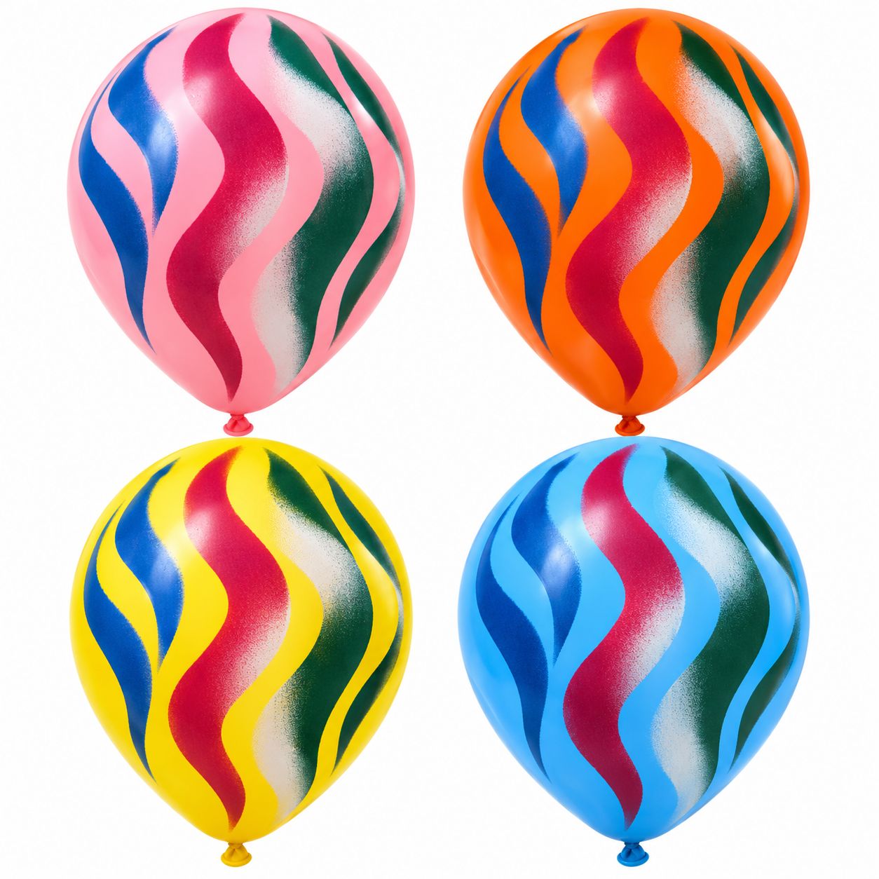 Rainbow Streamers - Assorted Latex Balloons