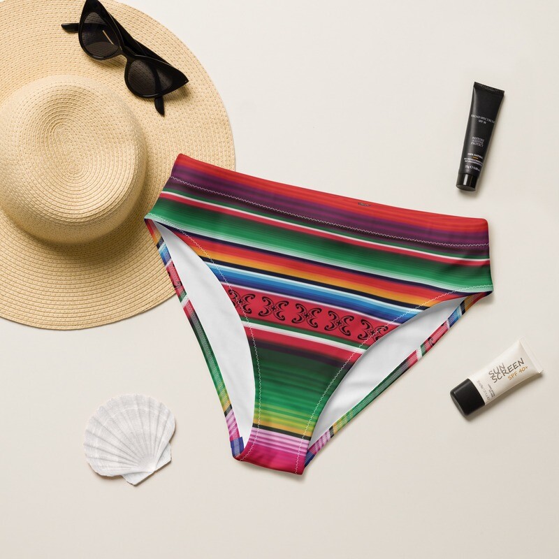 Serape high-waisted bikini bottom