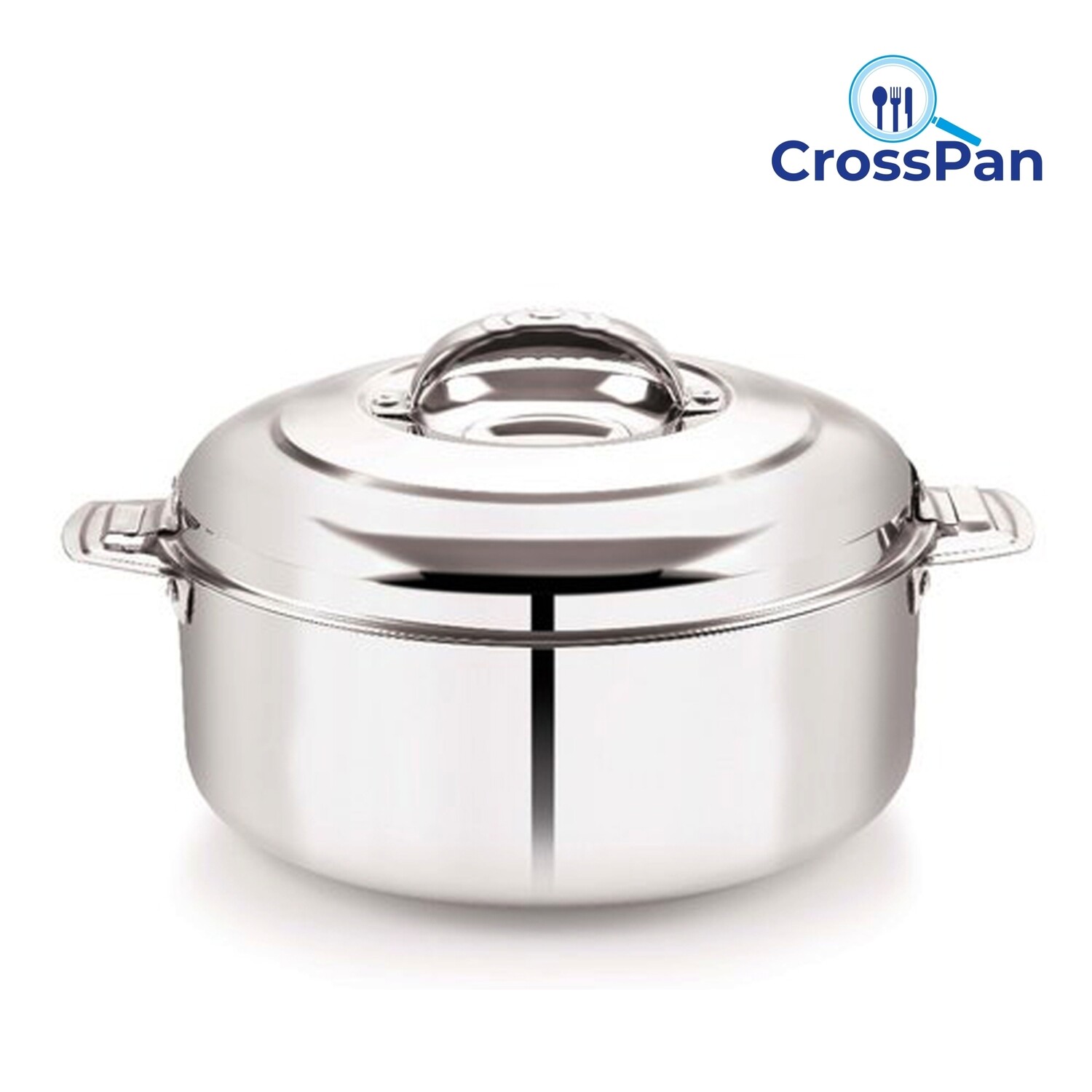 CrossPan Brand -Platina Insulated Stainless Steel Serving Casserole with Lid (2.0 L)