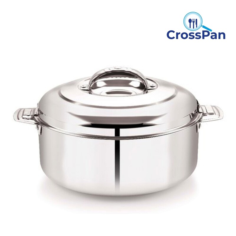 CrossPan Brand -Platina Insulated Stainless Steel Serving Casserole with Lid (2.0 L)