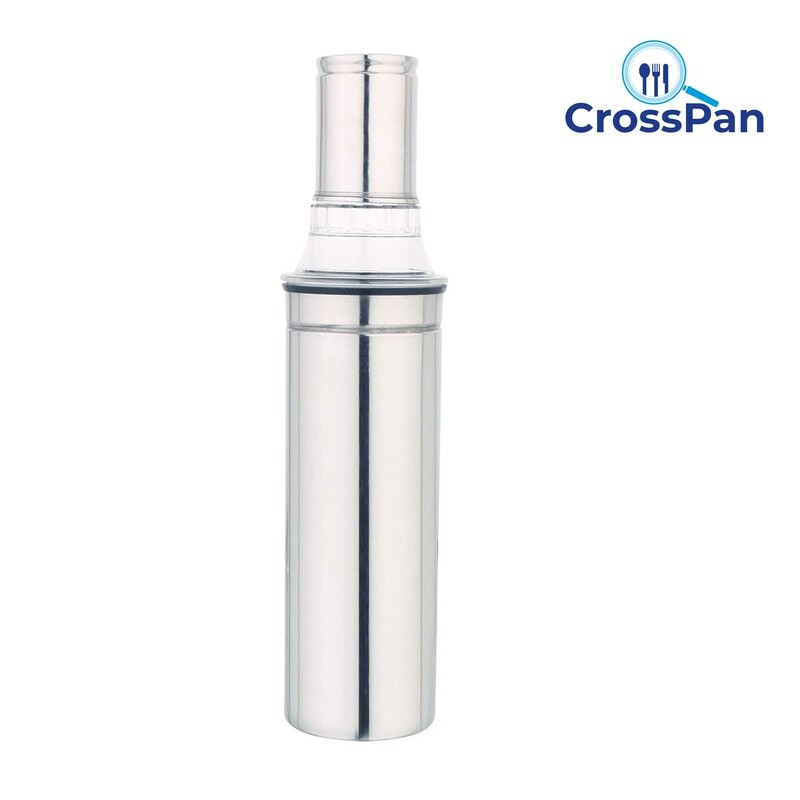 CrossPan Stainless Steel BPA-Free Cooking Olive Oil Vinegar Storage Dispenser Dropper Pourer with Air Tight Cap with Pouring Spout for Home Office Pantry Hotel Kitchen (1000 ml)