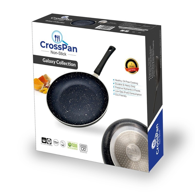 CrossPan Galaxy Collection Non Stick  Fry Pan, 240mm, Black , Induction Base
