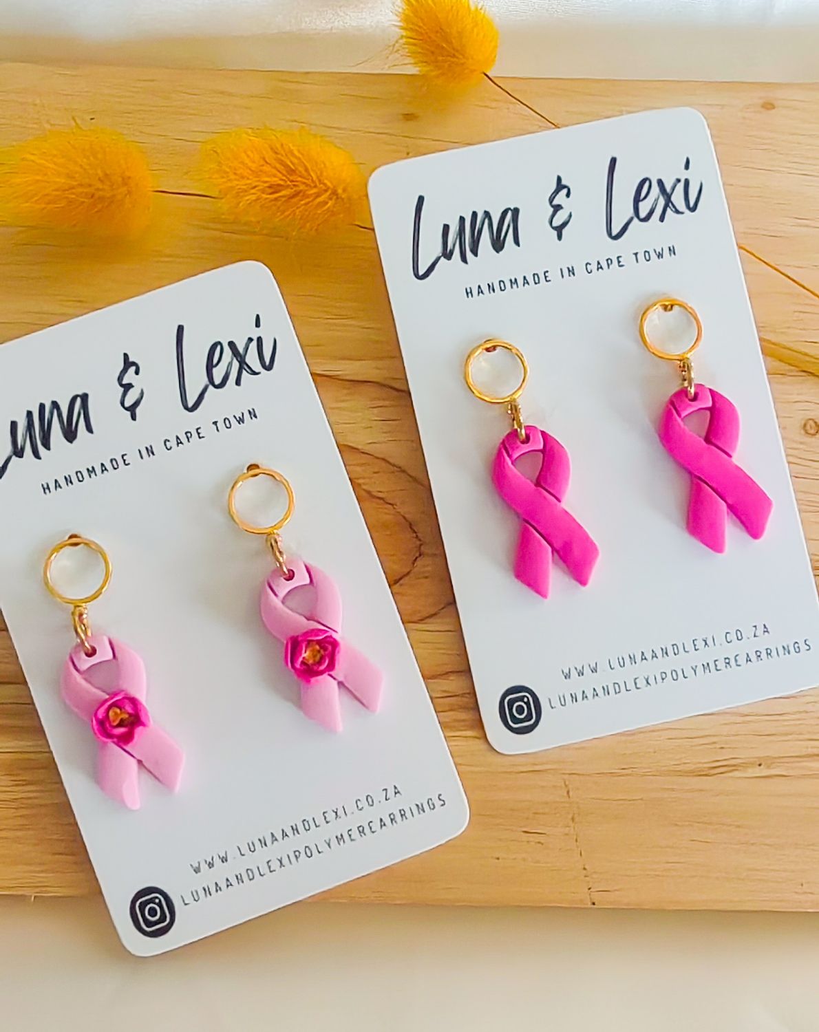 Breast Cancer Ribbon Earrings