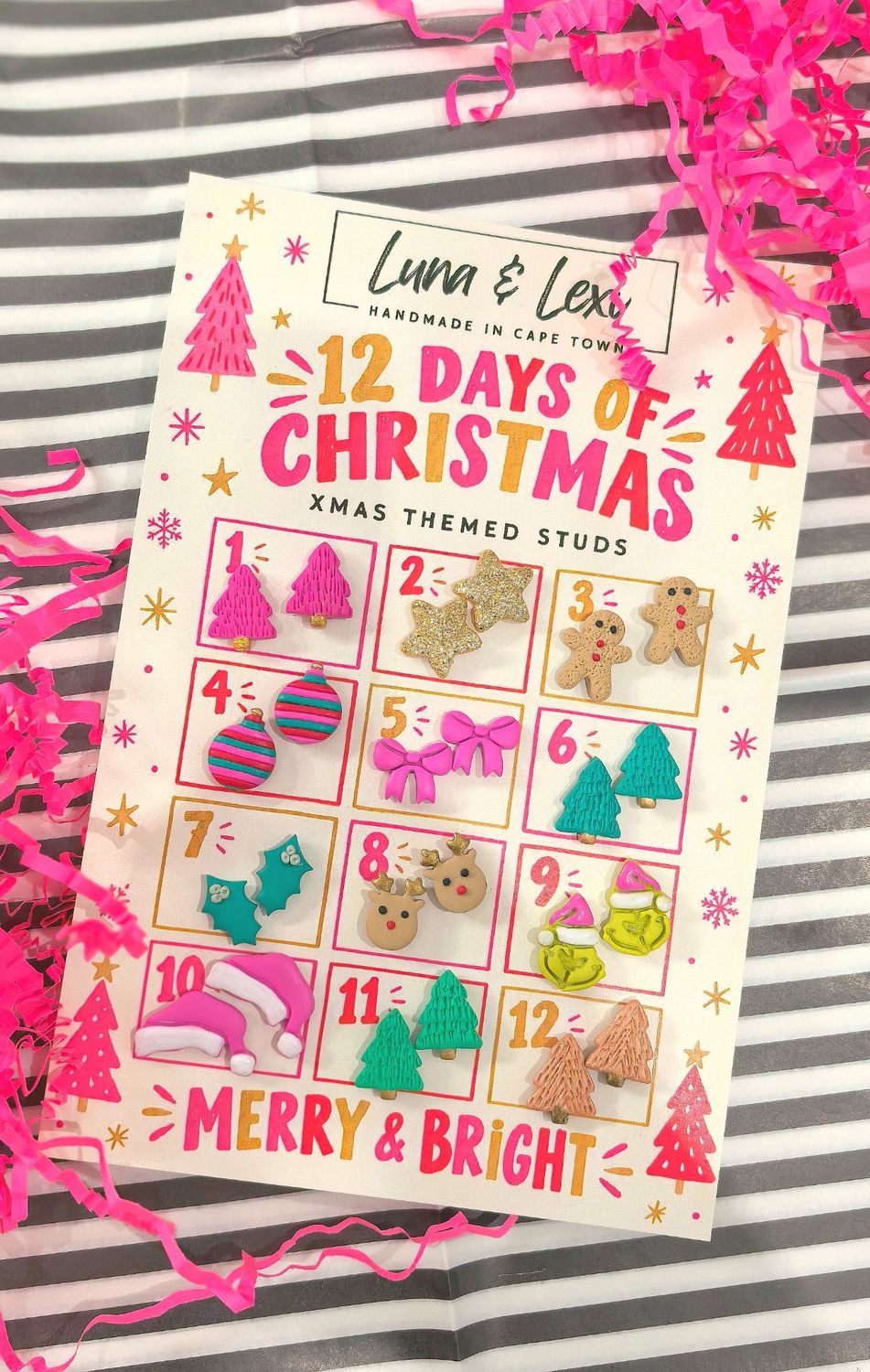 12 DAYS XMAS STUDS