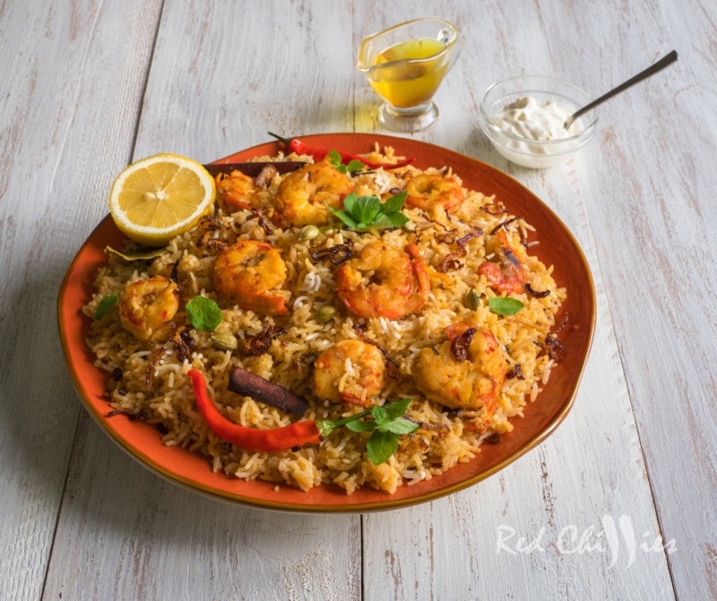 Prawn biryani