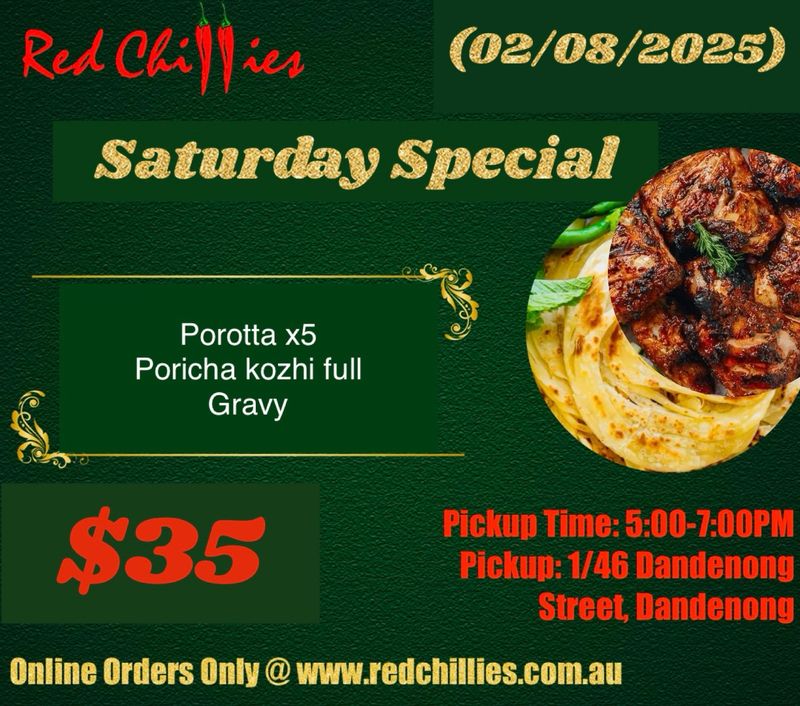 Saturday Deals- Chicken + Parotta