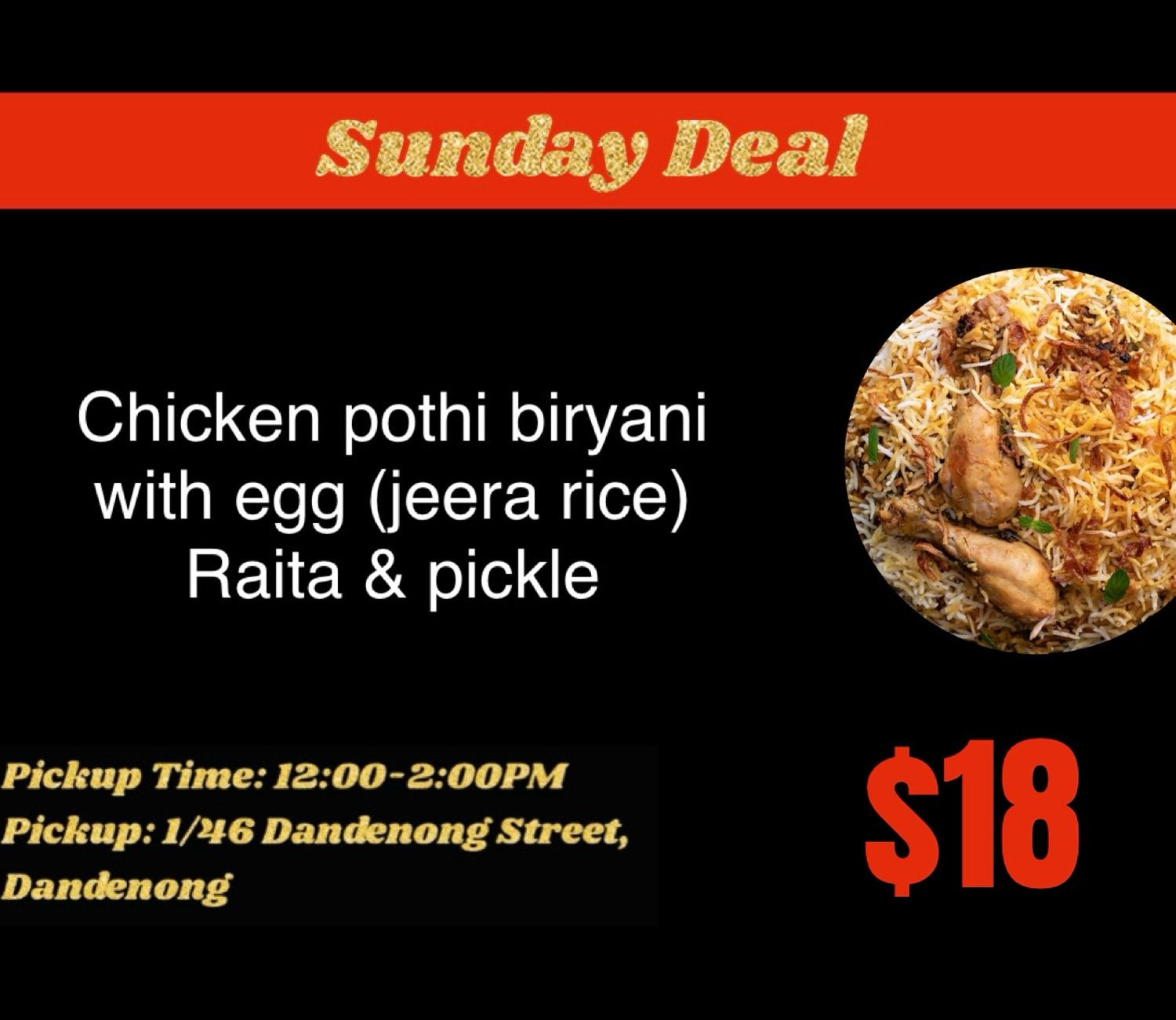 Sunday Special- Chicken Pothi Biryani