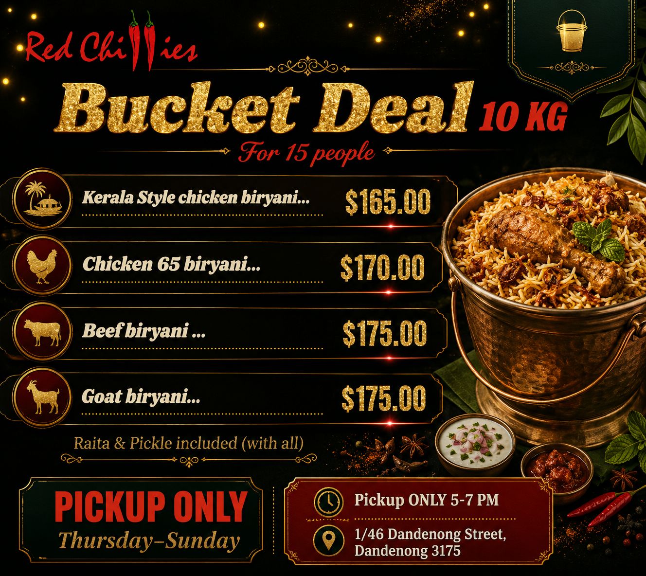 Weekend Bucket Deal - 10kg {Thu-Sun}