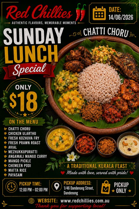 Sunday Lunch Nadan Chatti Choru