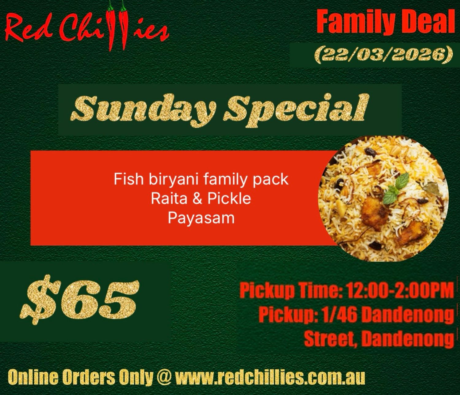 Sunday- Fish Biryani