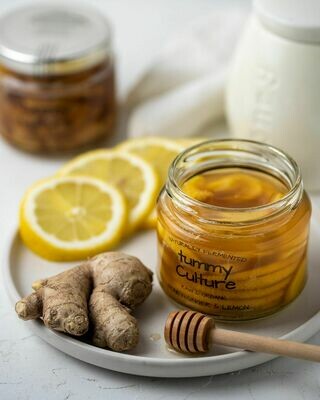 Raw Organic Honey With Soothing Organic Ginger & Lemon 200g