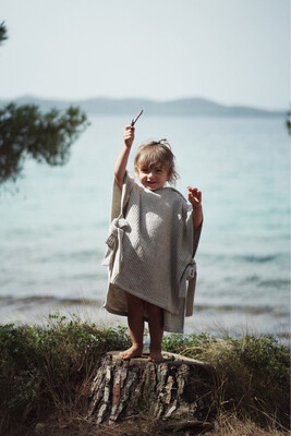 Linen Hooded Poncho Towel
