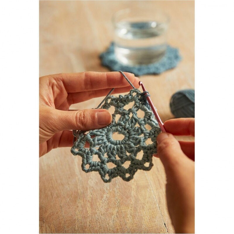 KIT DE CROCHET - POSAVASOS ESTILO MANDALA - DMC