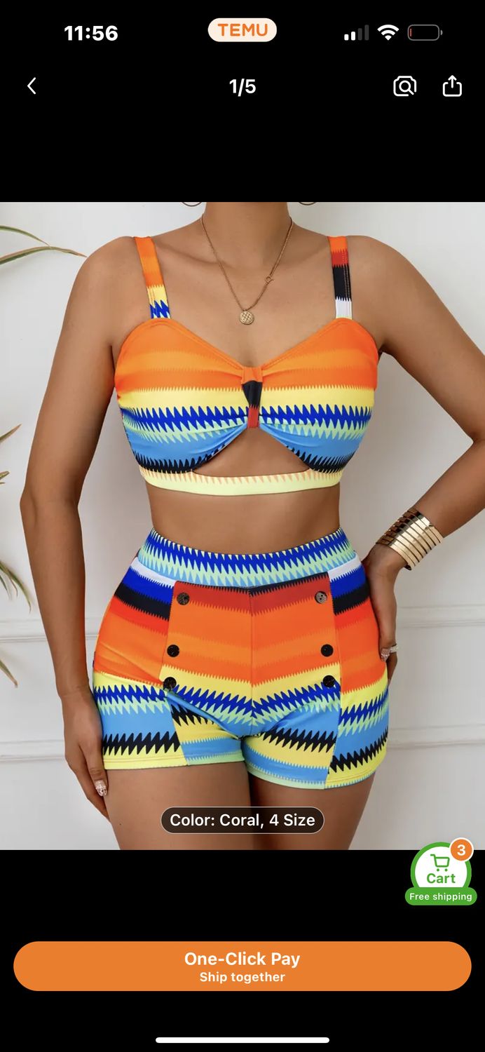2 piece multicolor crop top set
