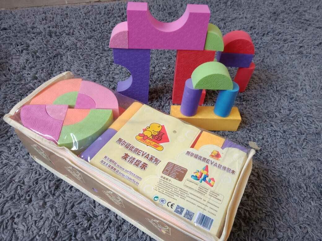 Balok Foam Brick susun warna warni