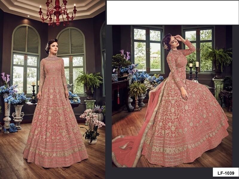 Anarkali net with work