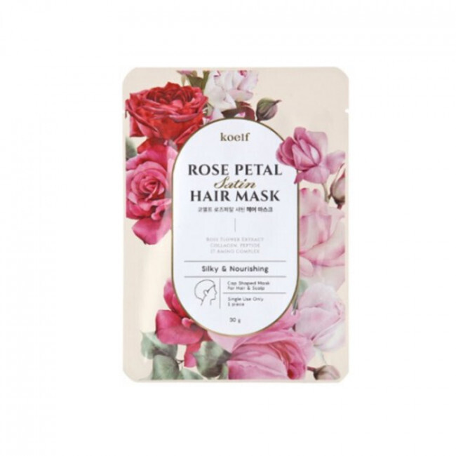 [KOELF] Rose Petal Satin Hair Mask - 1pcs - hiusnaamio