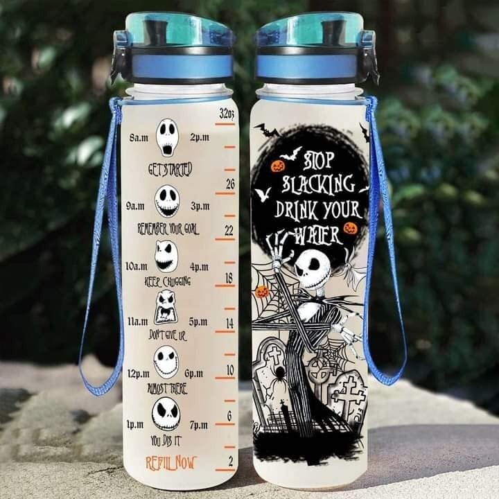 Personalized Jack Skellington Water Tracker Bottle