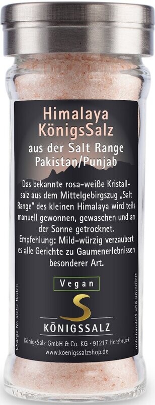 HimalayaSalz (aus SaltRange Pakistan/ Punjab) gemahlen im Salzstreuer 80g