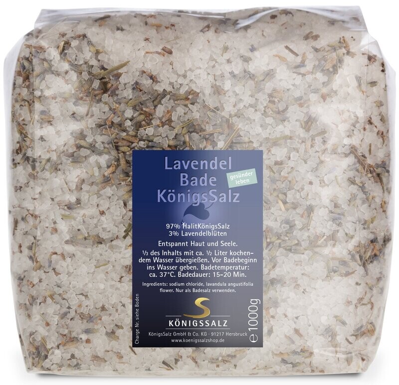 BadeSalz mit Lavendelblüten Tüte 1000g BadeSalz mit Lavendelblüten Tüte 1000g