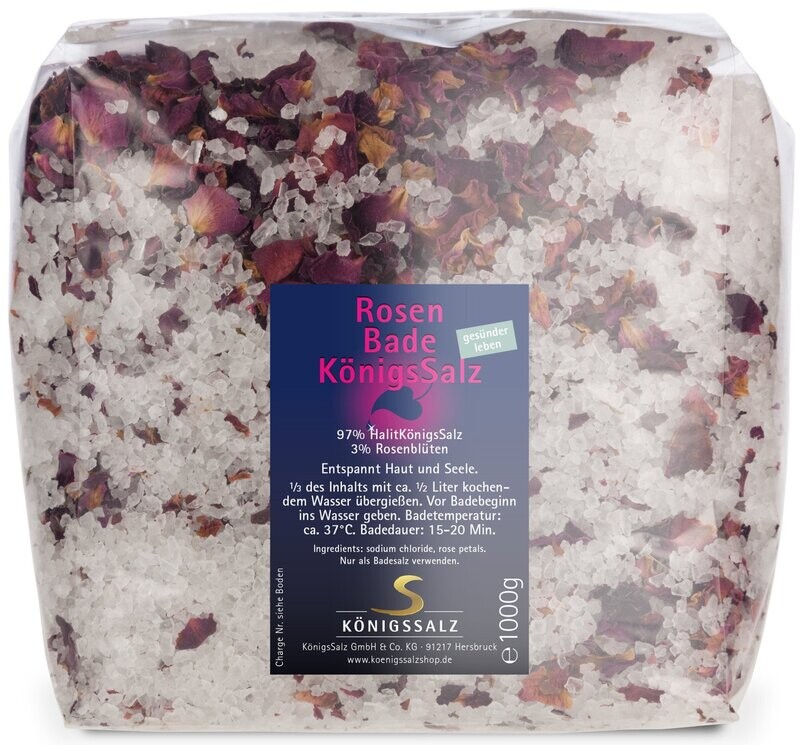 BadeSalz mit Rosenblüten Tüte 1000g BadeSalz mit Rosenblüten Tüte 1000g