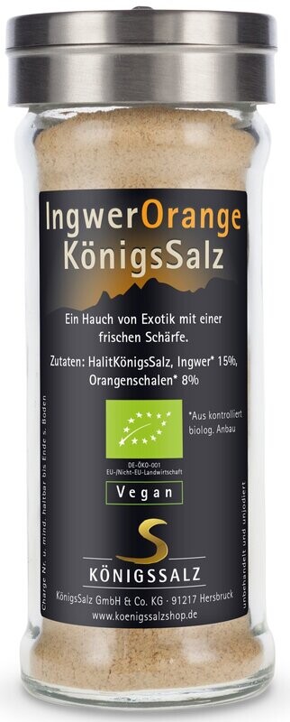 Ingwer-OrangeSalz im Streuer 80g Ingwer-OrangeSalz im Streuer 80g