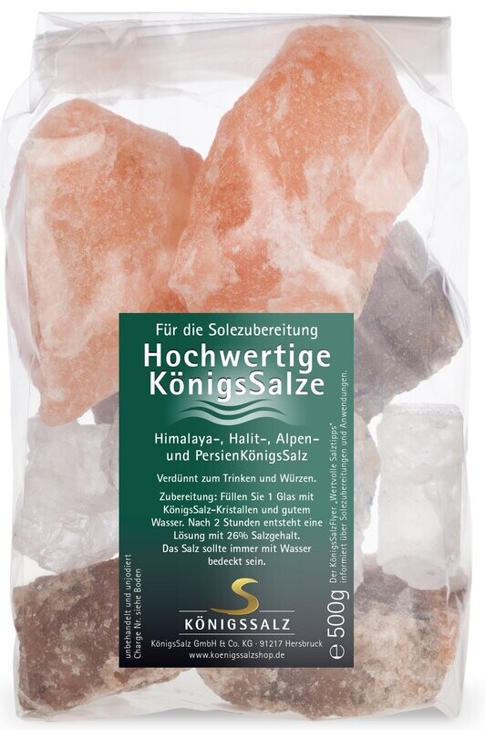 Salzkristalle zum Ansetzen einer Soole gemischt Tüte 500g Salzkristalle zum Ansetzen einer Soole gemischt Tüte 500g