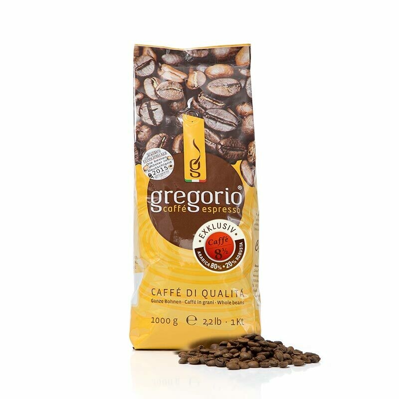 Caffé Espresso gregorio 8 ½ Exklusiv 1 Kg Bohnen