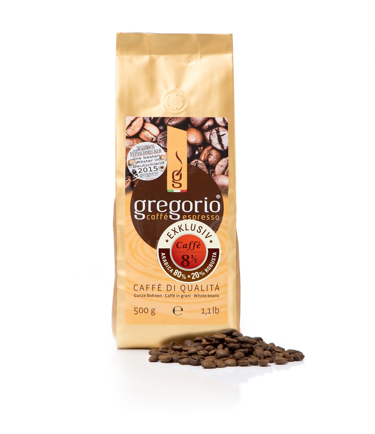 Caffé Espresso gregorio 8 ½ Exklusiv 500 g Bohnen