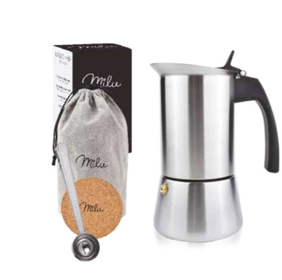 Milu Espressokocher Set aus Edelstahl  (6-tlg.)