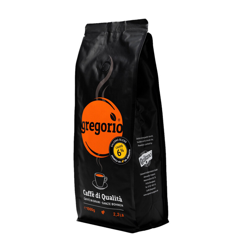 Kaffee Espresso gregorio 6 ½  Salerno Blend 1 Kg Bohne