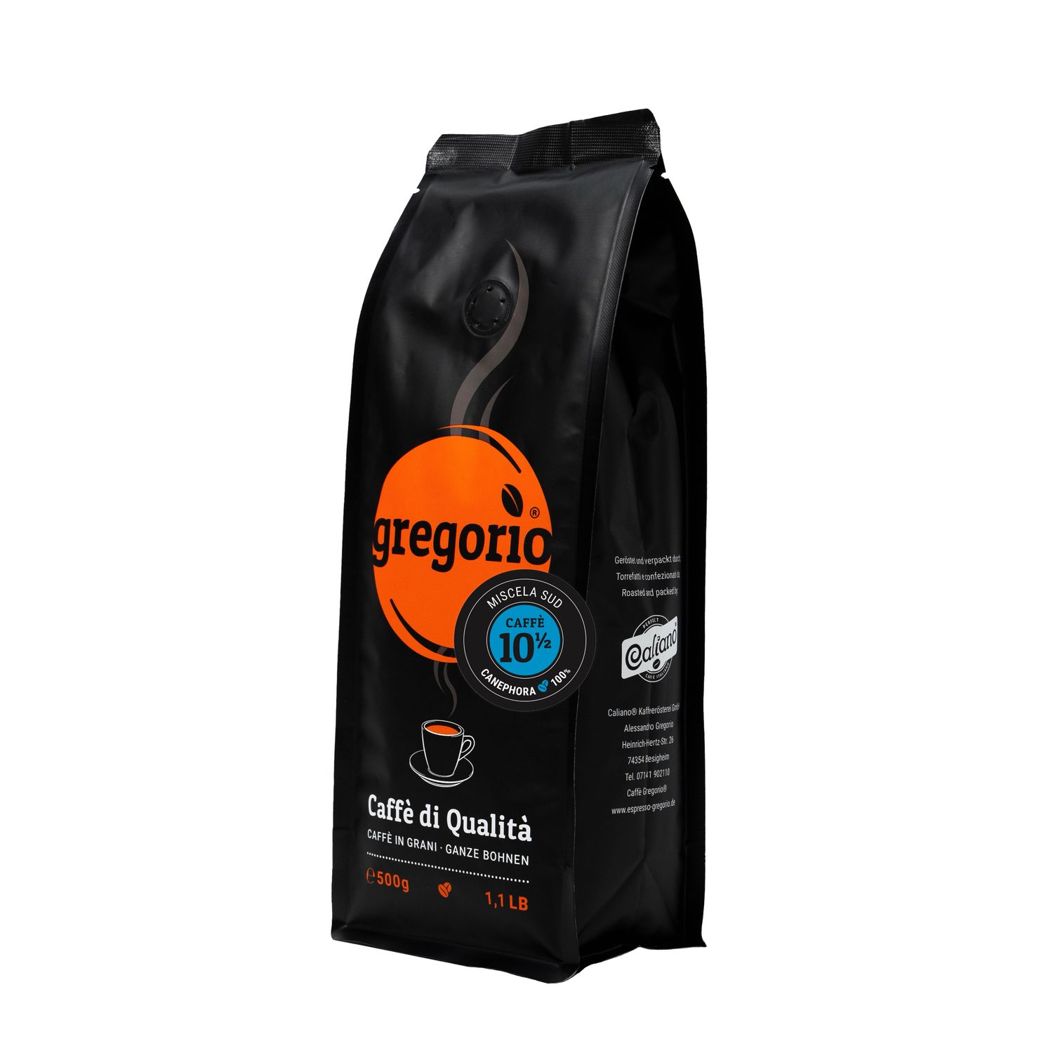 Kaffee gregorio Miscela  Sud 100 % Robusta 500g (Canephora) caffè