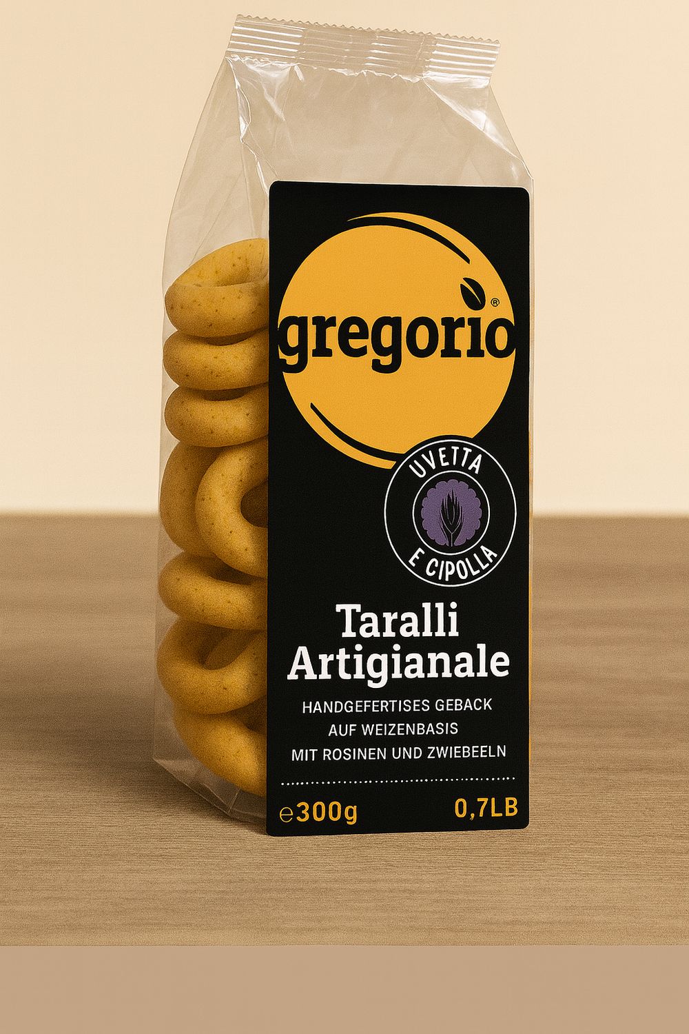 Taralli gregorio Uvetta e Cipolla (Rosinen &amp; Zwiebeln, 300 g)