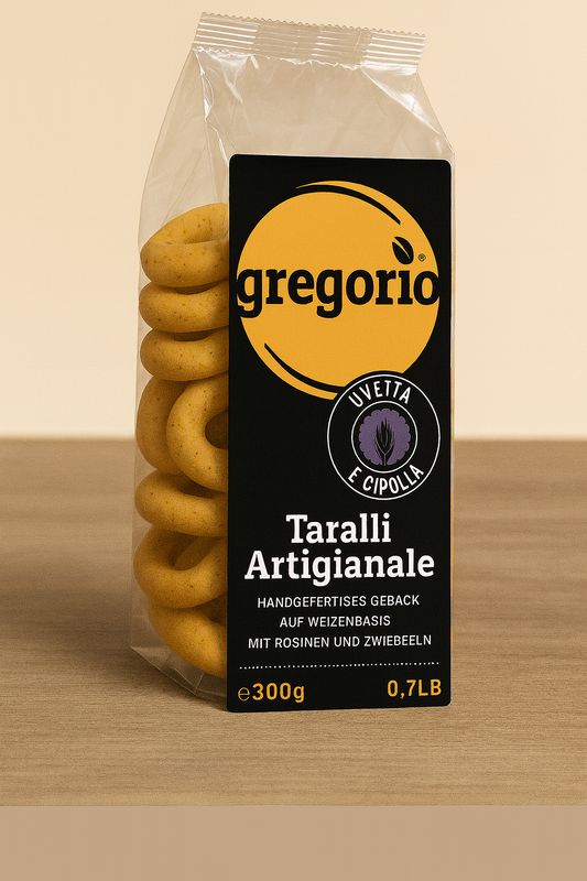 Taralli gregorio Uvetta e Cipolla (Rosinen &amp; Zwiebeln, 300 g)