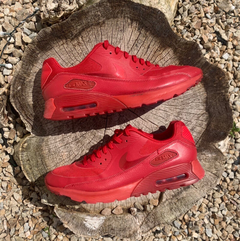 Premium Cherry Red Leather Air Max 90