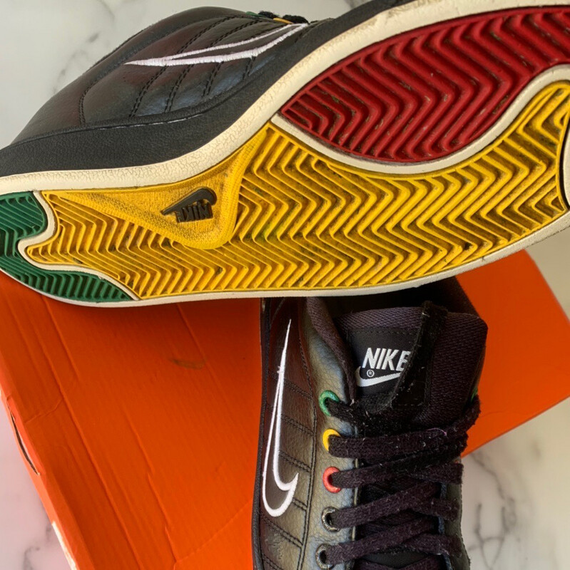 Premium Black Leather Retro Rasta Nike SB