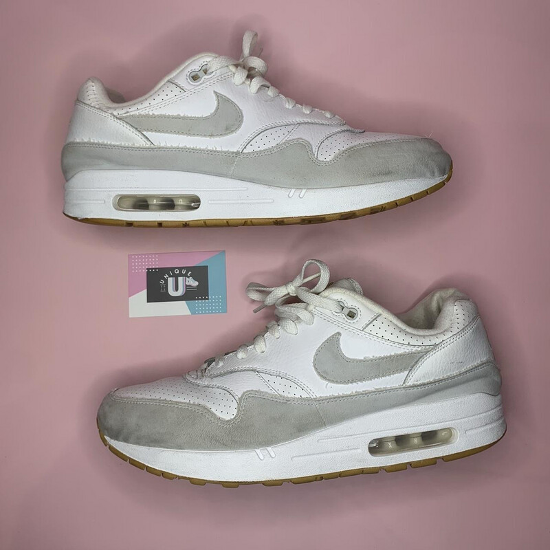 Nike Air Max 1 PRM White Leather Grey Suede