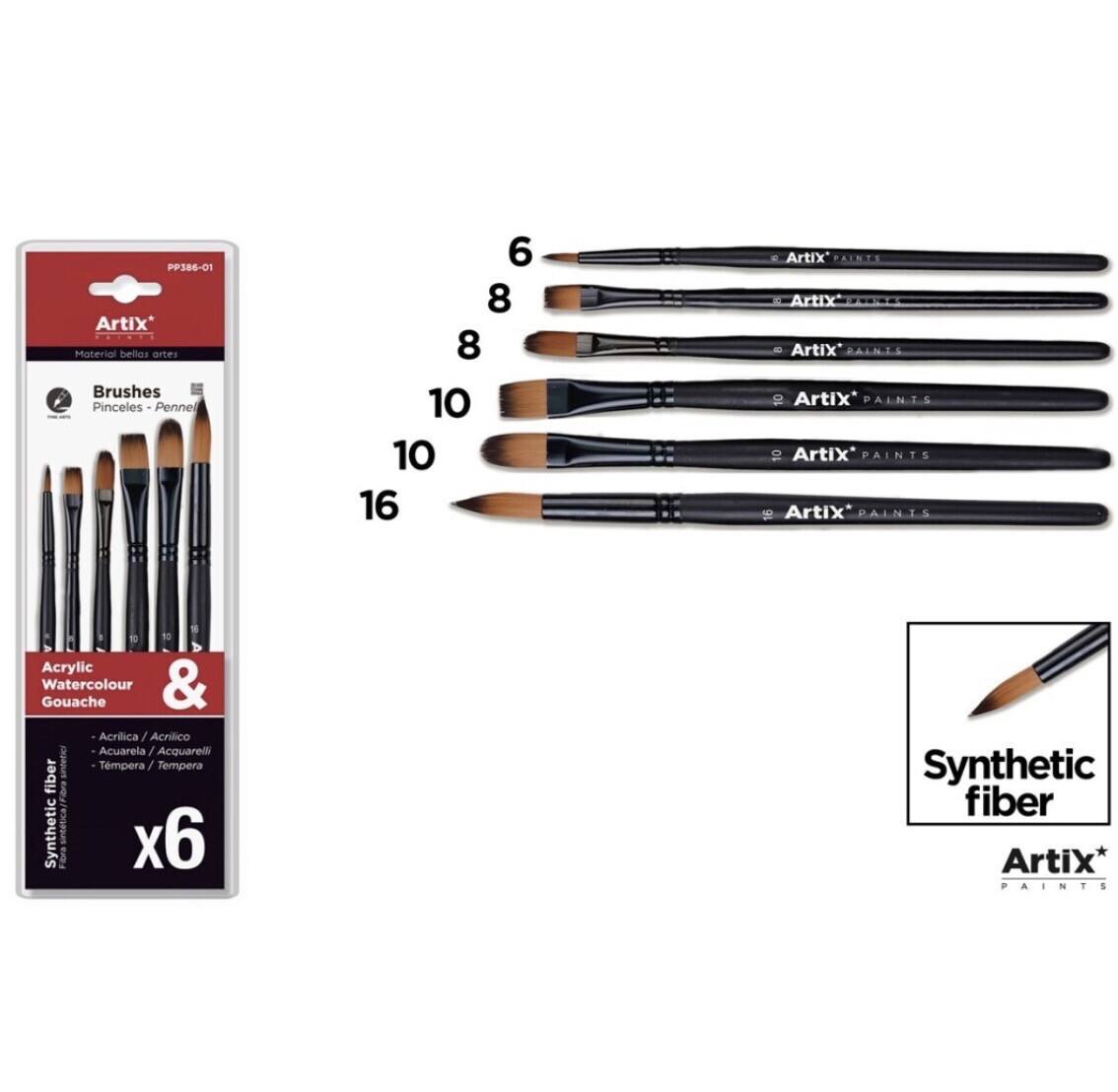 SET 6 PINCELES VARIADOS