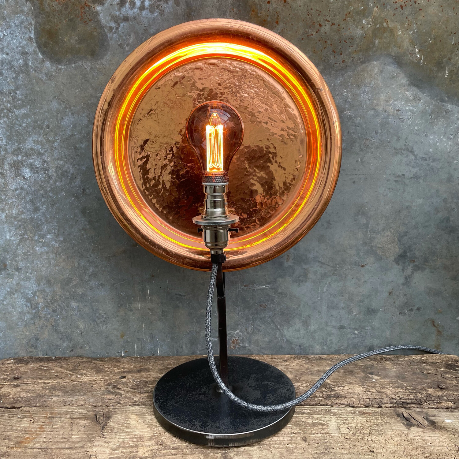 Vintage Copper Plate Lamp