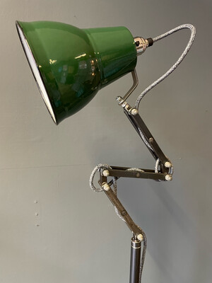 Floor Standing Industrial Lamp Green Enamel Shade