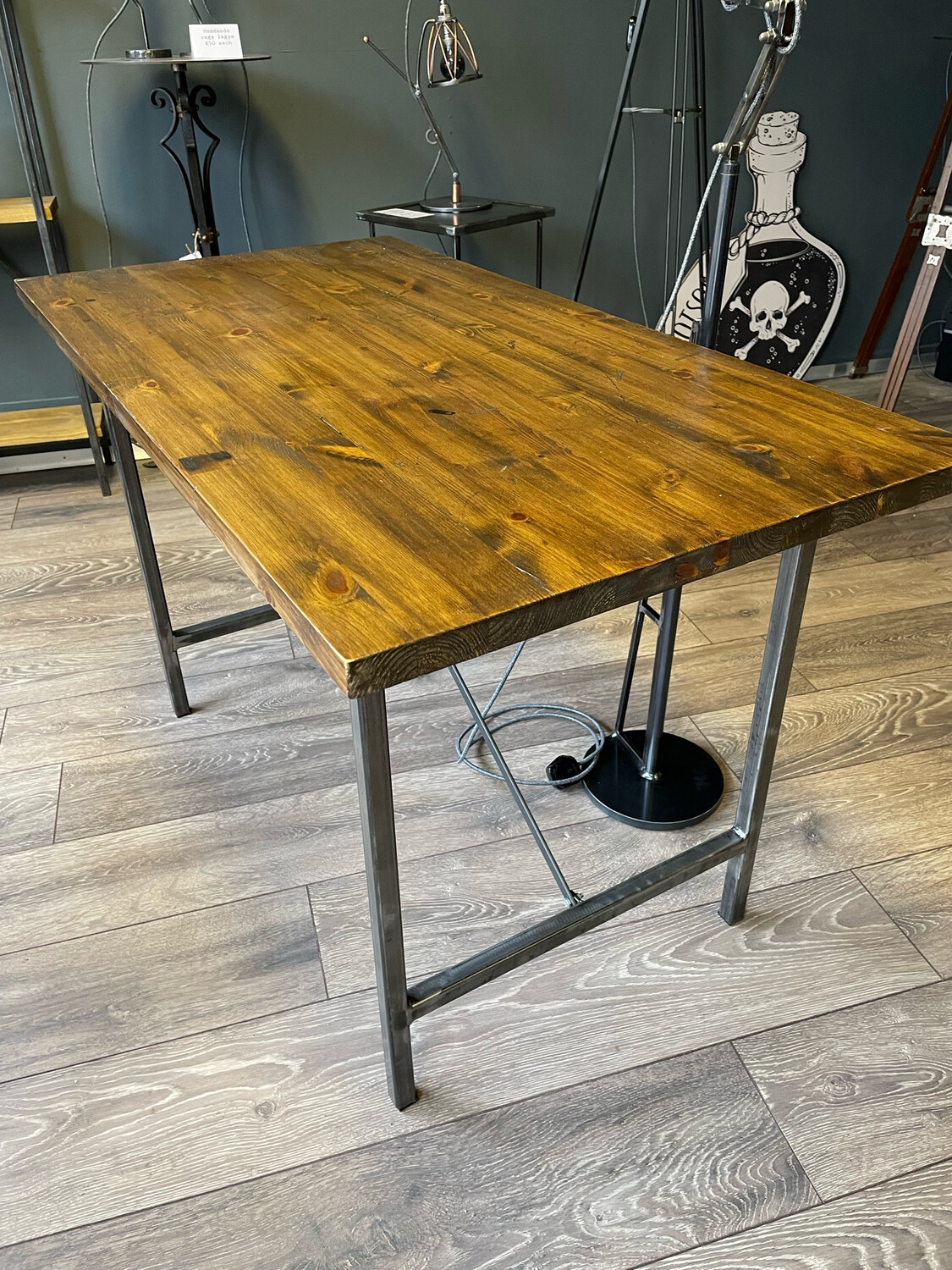 Industrial Wood And Steel Table/ Desk