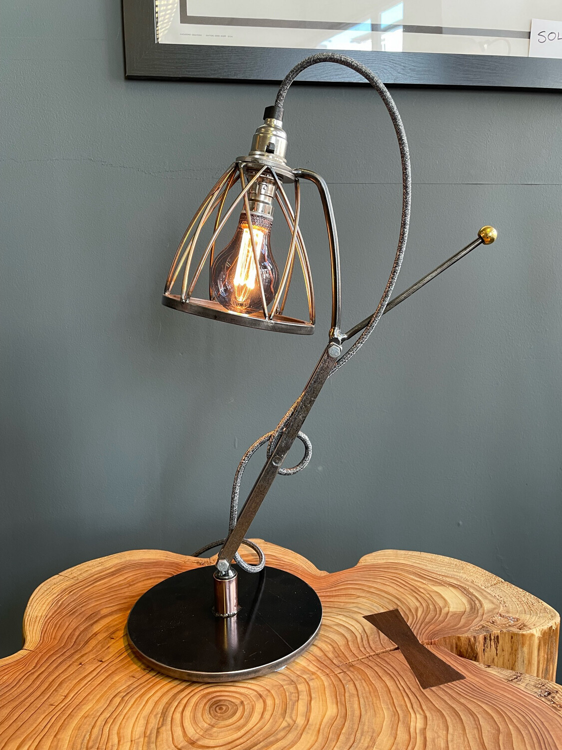Copper And Steel Industrial Desk Lamp
