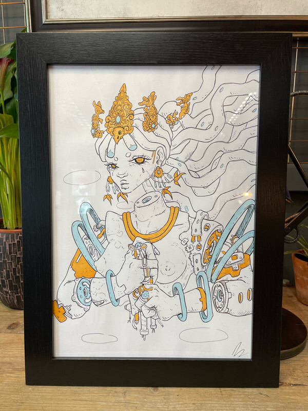 Original Ink Drawing By Megu Ueda