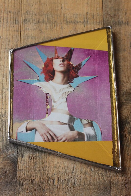 Collage Behind Reclaimed Glass 3