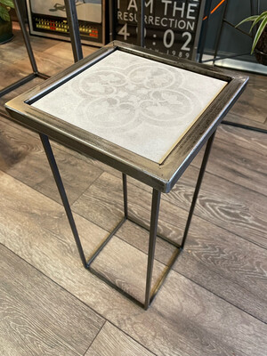 Steel Side Table With Tile Insert