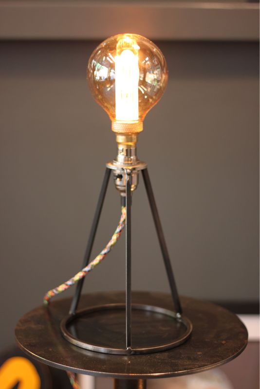 Industrial Steel Stand With Decorative Led Bulb