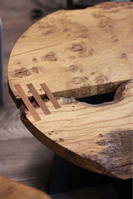 Oak Burr Coffee Table