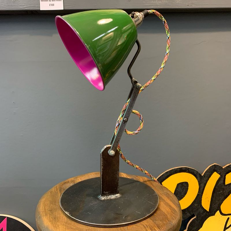 Colour Pop Industrial Desk Lamp (green and purple)